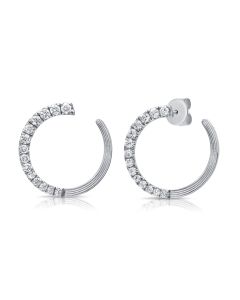 .78CT DIAMOND FRONT FACING HOOP EARRINGS