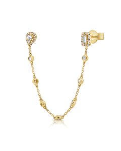 .38CT DIAMOND STUD WITH CHAIN EARRINGS