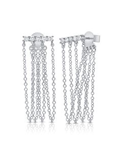 .26CT DIAMOND STUD WITH CHAIN EARRINGS