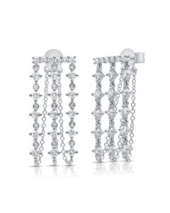 1.08CT DIAMOND STUD WITH CHAIN EARRINGS