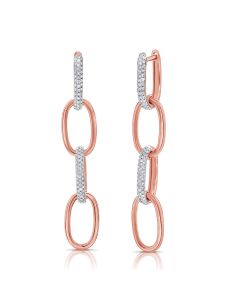 .54CT DIAMOND OVAL LINK DROP EARRINGS