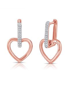 .14CT DIAMOND HEART DANGLE EARRINGS