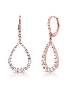 1.40CT DIAMOND PEAR LEVERBACK  EARRINGS