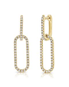 .51CT DIAMOND PAPERCLIP LINK DROP EARRINGS