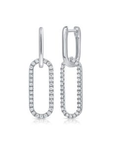0.42CT DIAMOND PAPERCLIP LINK DROP EARRINGS
