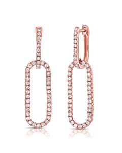 .91CT DIAMOND PAPERCLIP DROP EARRINGS