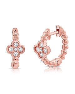 .20CT DIAMOND CLOVER HUGGIE EARRINGS