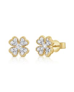 .63CT DIAMOND CLOVER STUD EARRINGS