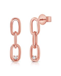.04CT DIAMOND LINK DROP EARRINGS