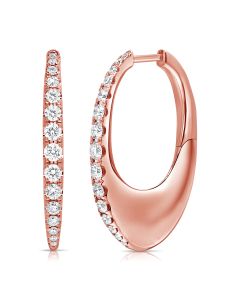 1.08CT DIAMOND HOOP EARRINGS