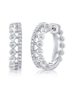 .14CT DIAMOND BALL HUGGIE EARRINGS