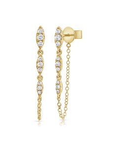 .21CT DIAMOND STUD WITH CHAIN EARRINGS