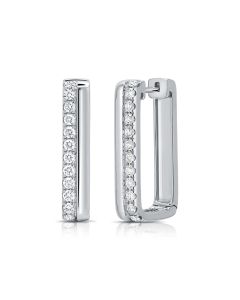 0.72CT DIAMOND RECTANGLE HOOP EARRINGS