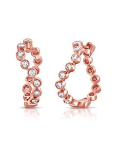 0.52CT DIAMOND BEZEL SET HOOP EARRINGS