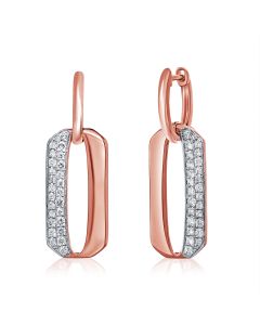 0.52CT DIAMOND PAPERCLIP LINK DROP EARRINGS