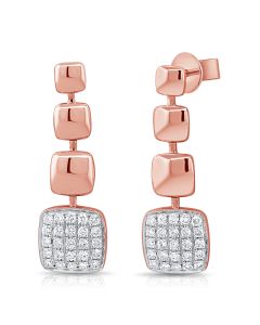0.77CT DIAMOND PAVE SQUARE DROP EARRINGS