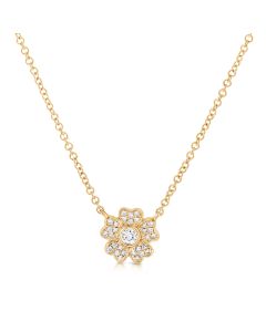 .13CT DIAMOND FLOWER PENDANT NECKLACE