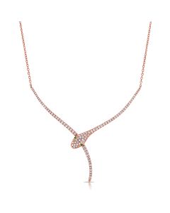 .92CT GREEN TSAVORITE AND DIAMOND SNAKE PENDANT NECKLACE