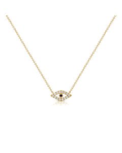 .23CT SAPPHIRE AND DIAMOND EVIL EYE PENDANT NECKLACE