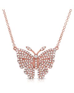 .45CT DIAMOND BUTTERFLY PENDANT NECKLACE