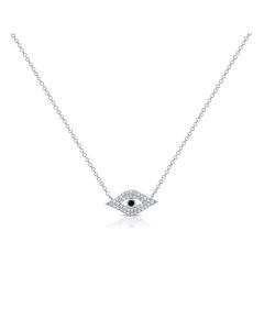 .40CT SAPPHIRE AND DIAMOND EVIL EYE PENDANT NECKLACE