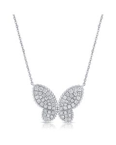 1.24CT DIAMOND BUTTERFLY PENDANT NECKLACE
