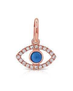 0.13CT SAPPHIRE AND DIAMOND EVIL EYE PENDANT