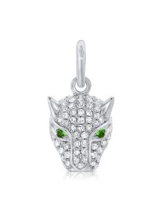 .23CT GREEN TSAVORITE AND DIAMOND PANTHER PENDANT