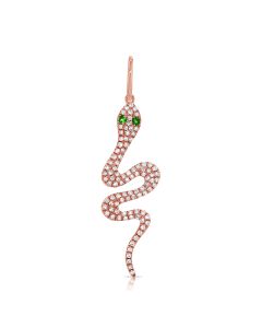 .28CT GREEN TSAVORITE AND DIAMOND SNAKE PENDANT