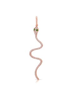 .18CT GREEN TSAVORITE AND DIAMOND SNAKE PENDANT