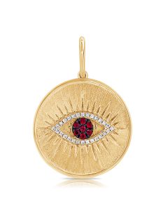 .16CT RUBY AND DIAMOND EVIL EYE PENDANT