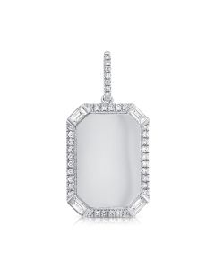 .26CT BAGUETTES AND ROUND DIAMOND DOG TAG PENDANT