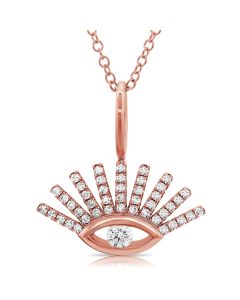 .22CT DIAMOND EVIL EYE PENDANT NECKLACE