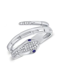 .13CT SAPPHIRE AND DIAMOND SNAKE WRAP RING