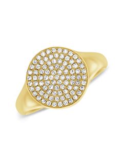 .26CT DIAMOND PAVE DISC PINKY RING