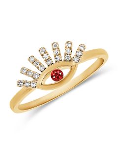 .12CT RUBY AND DIAMOND EVIL EYE RING