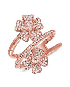 0.47CT DIAMOND FLOWER WRAP RING