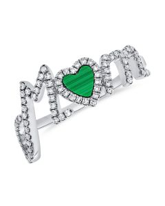 .43CT MALACHITE AND DIAMOND MOM RING