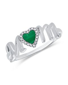 .18CT MALACHITE AND DIAMOND MOM RING