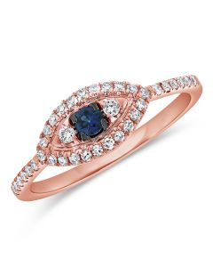 .30CT SAPPHIRE AND DIAMOND EVIL EYE RING