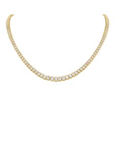 9.23CT EMERALD SHAPE DIAMOND TENNIS NECKLACE
