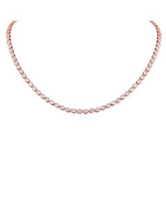 4.07CT OVAL SHAPE DIAMOND BEZEL TENNIS NECKLACE
