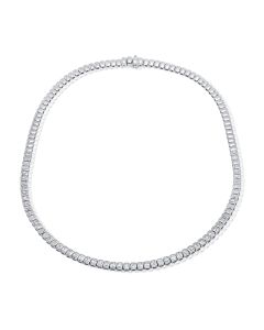 5.21CT EMERALD SHAPE DIAMOND BEZEL TENNIS NECKLACE