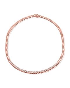 2.51CT EMERALD SHAPE DIAMOND BEZEL TENNIS NECKLACE