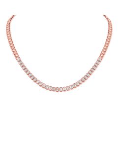 4.97CT EMERALD SHAPE DIAMOND BEZEL TENNIS NECKLACE