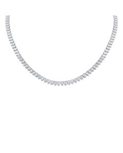 3.10CT PEAR SHAPE DIAMOND BEZEL TENNIS NECKLACE