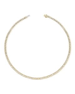 8.69CT EMERALD SHAPE DIAMOND BEZEL TENNIS NECKLACE