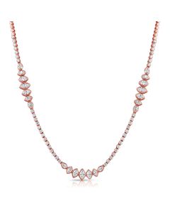 4.01CT MARQUISE SHAPE, PEAR SHAPE AND ROUND DIAMOND BEZEL SET TENNIS NECKLACE