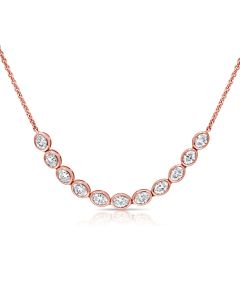 2.03CT EMERALD SHAPE DIAMOND BEZEL SET NECKLACE