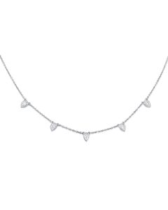 1.27CT PEAR SHAPE DIAMOND BEZEL STATION NECKLACE